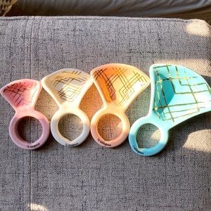 4 Piece Pastel Multicolored Measuring Ring Set 1/4t,1/2t,1/2T,1T